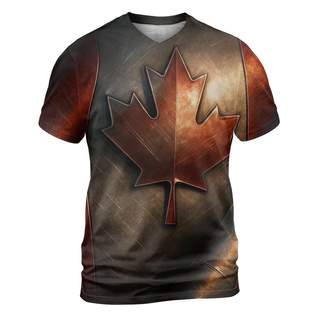 CanadaMapleMetal vibrant all-over design tees