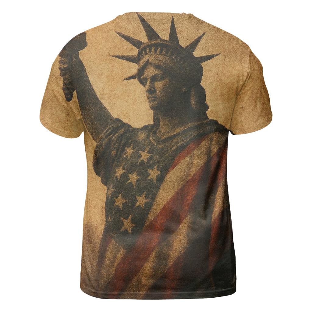 Vintage Liberty Wave artistic all-over print tops