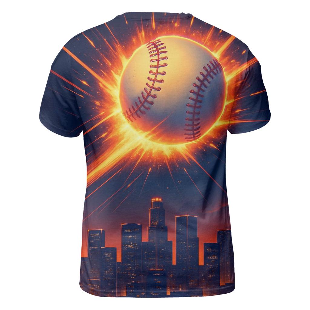Skyline Fastball Burst creative print fashion shirts