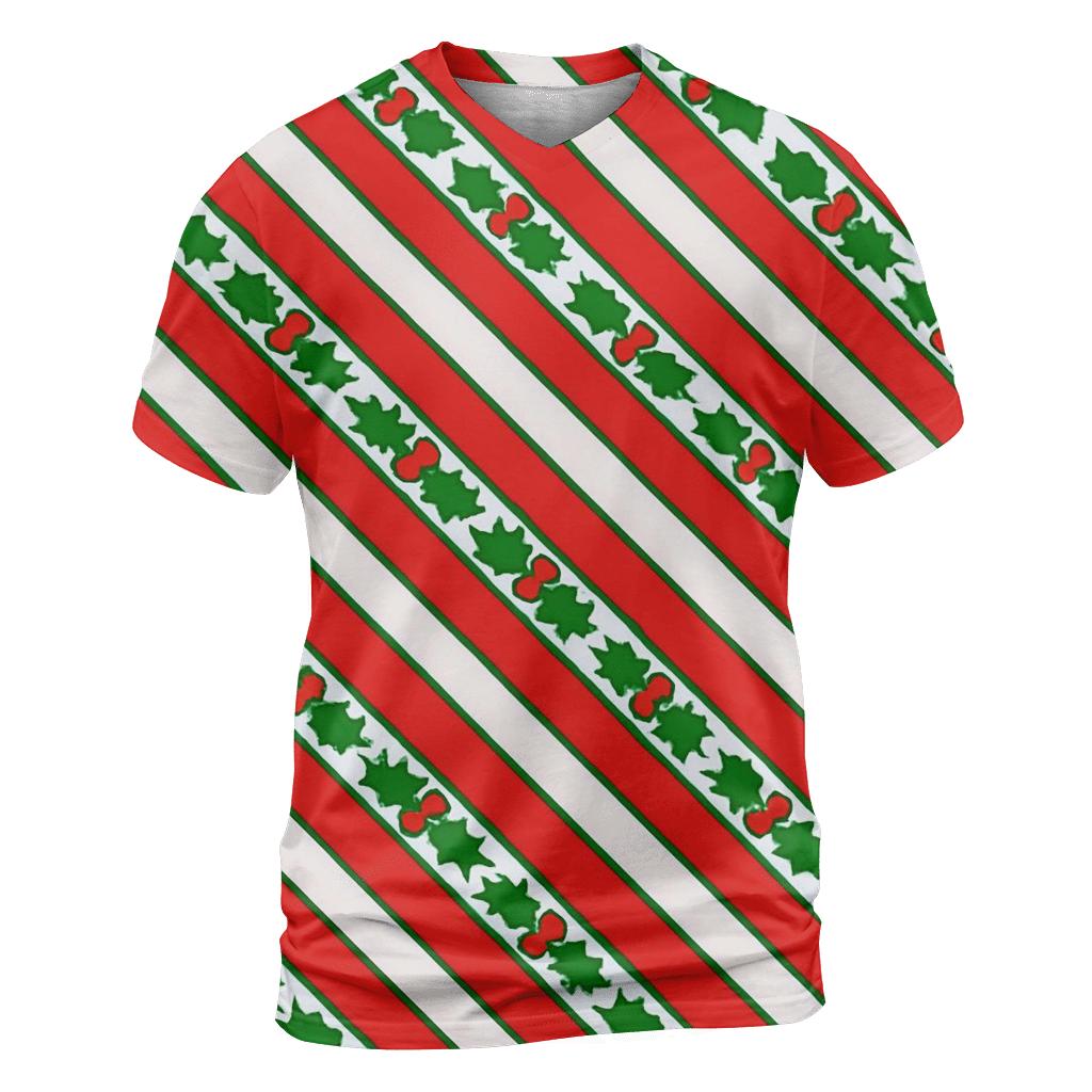 Candy Cane Stripe Chevron On White Background creative print fashion shirts
