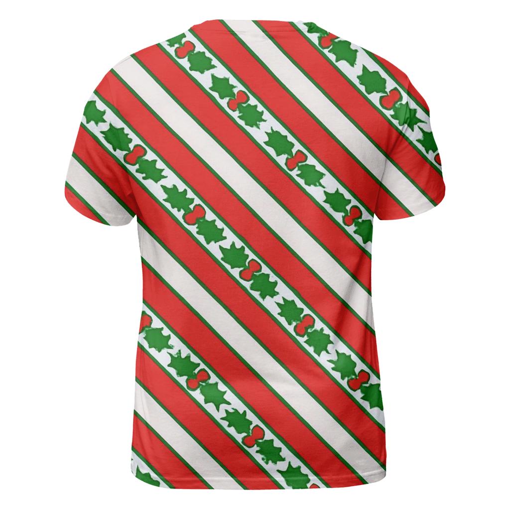 Candy Cane Stripe Chevron On White Background creative print fashion shirts