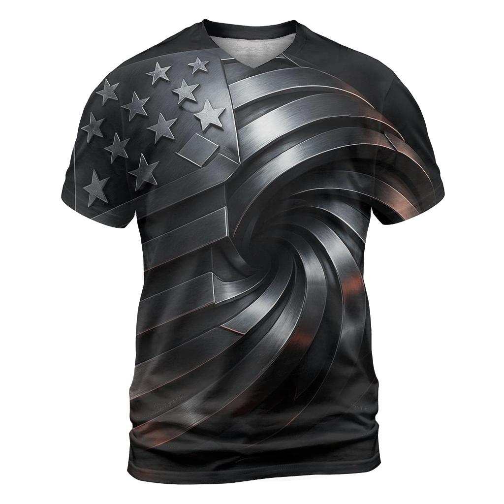 Metallic Stripes Engine custom all-over print shirts