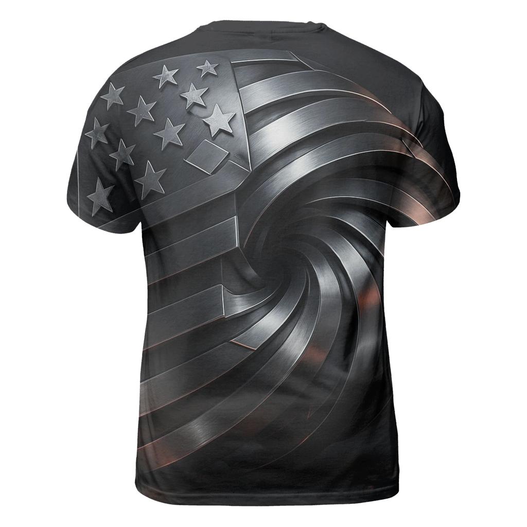 Metallic Stripes Engine custom all-over print shirts