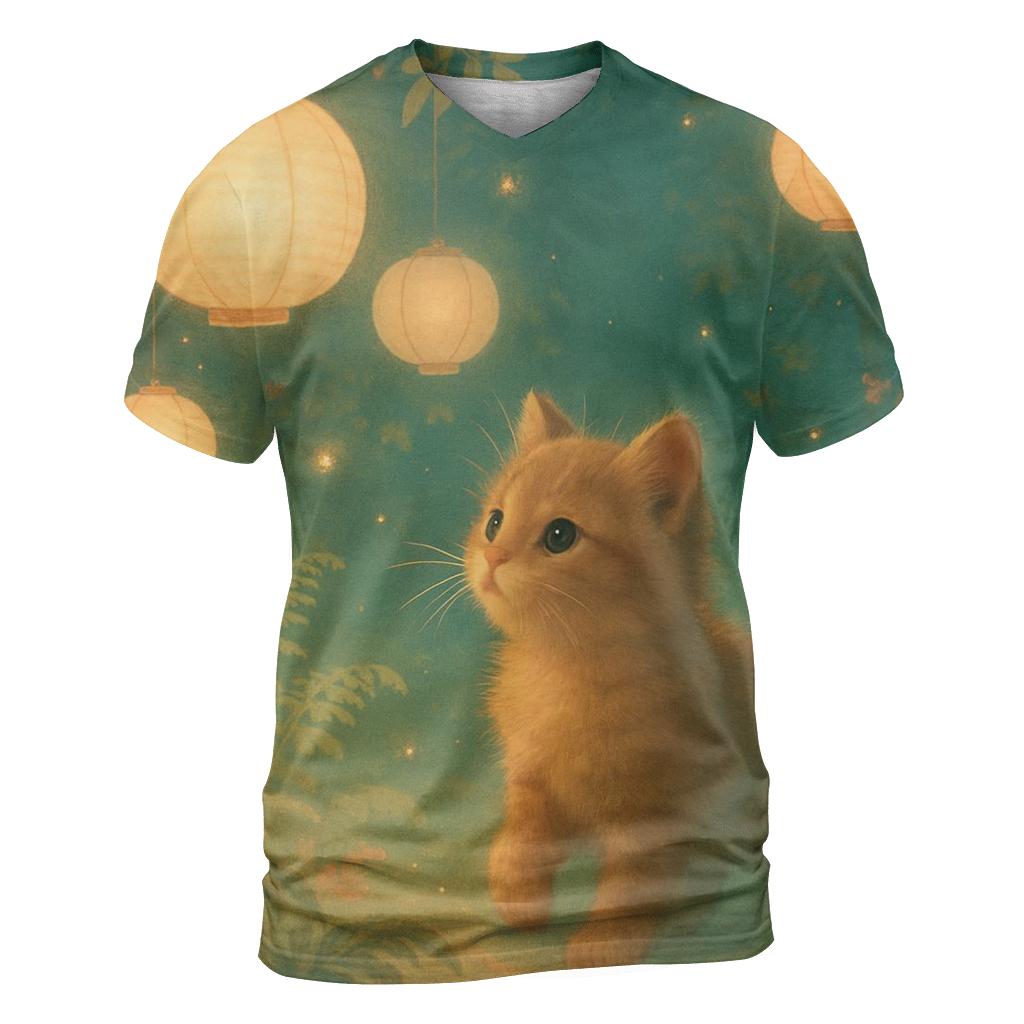 Lantern Garden Kitty unique graphic print tees