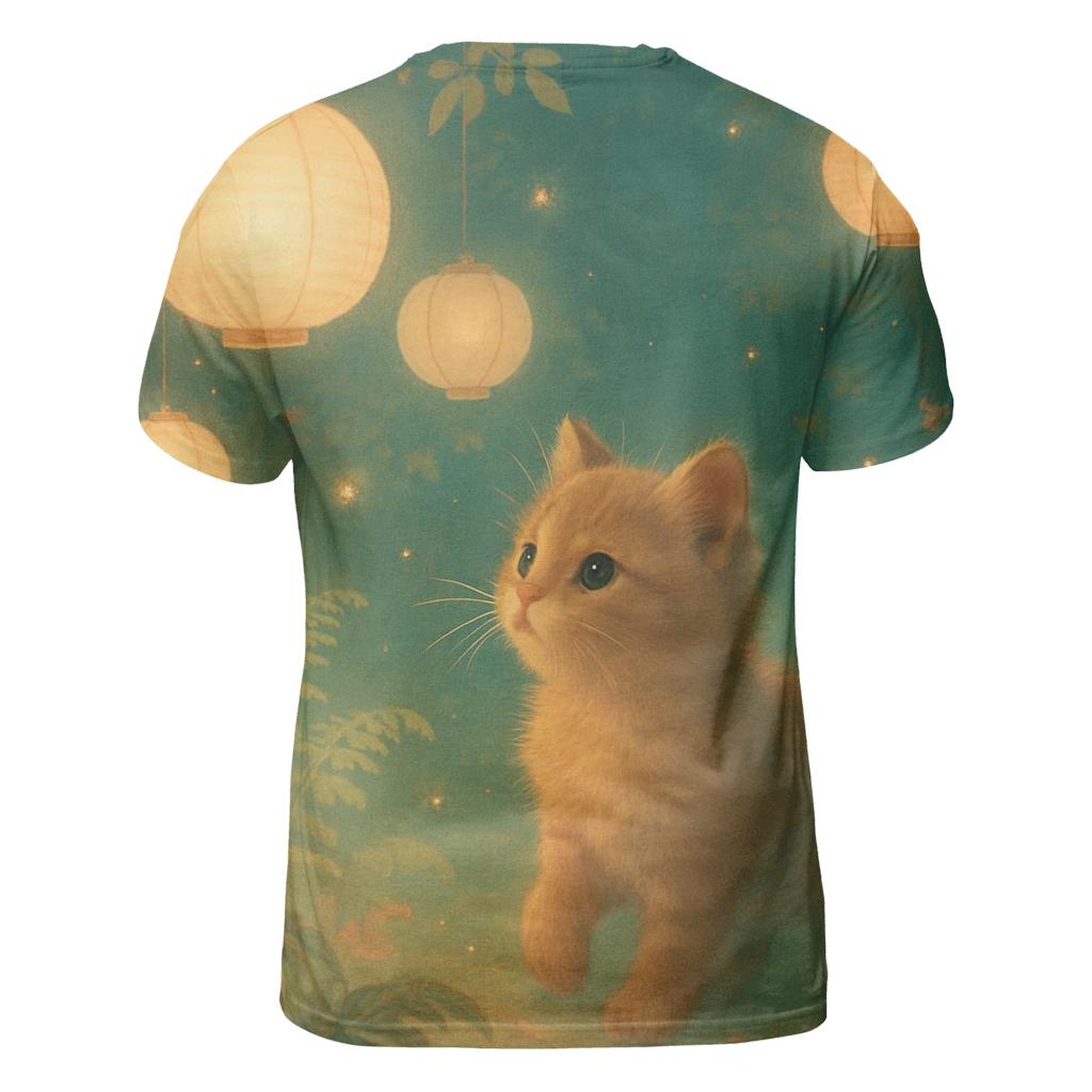 Lantern Garden Kitty unique graphic print tees