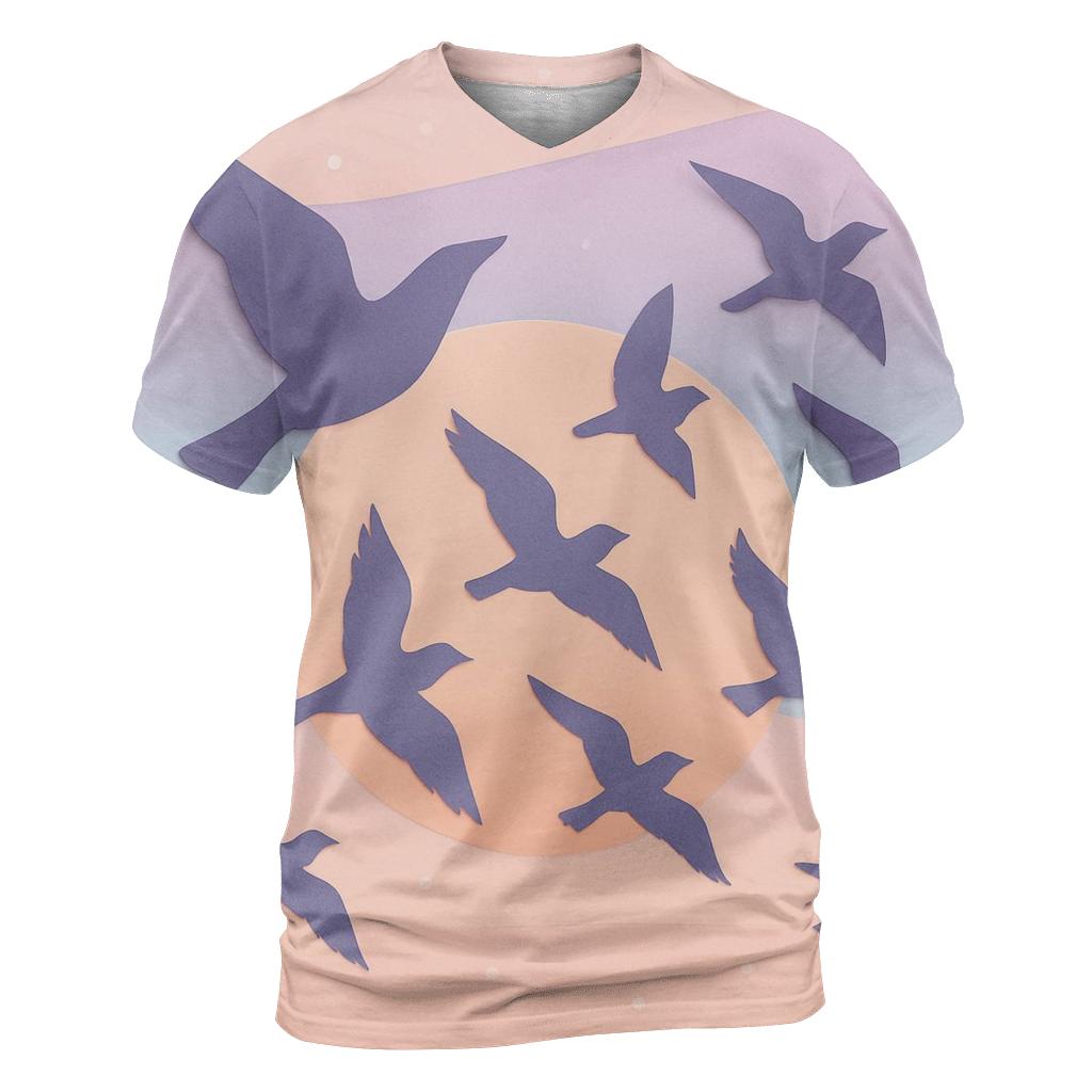Paper Crane Sundown statement graphic shirts