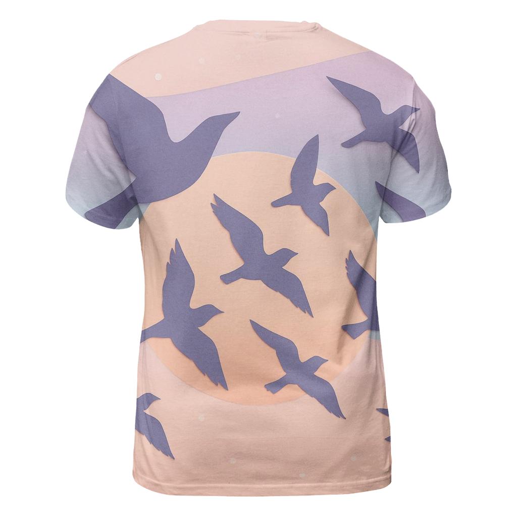 Paper Crane Sundown statement graphic shirts