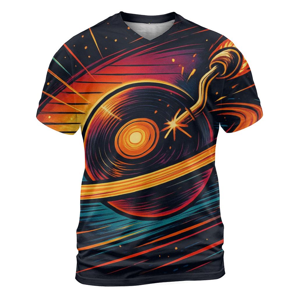 Comet Tail Vinyl artistic all-over print tops