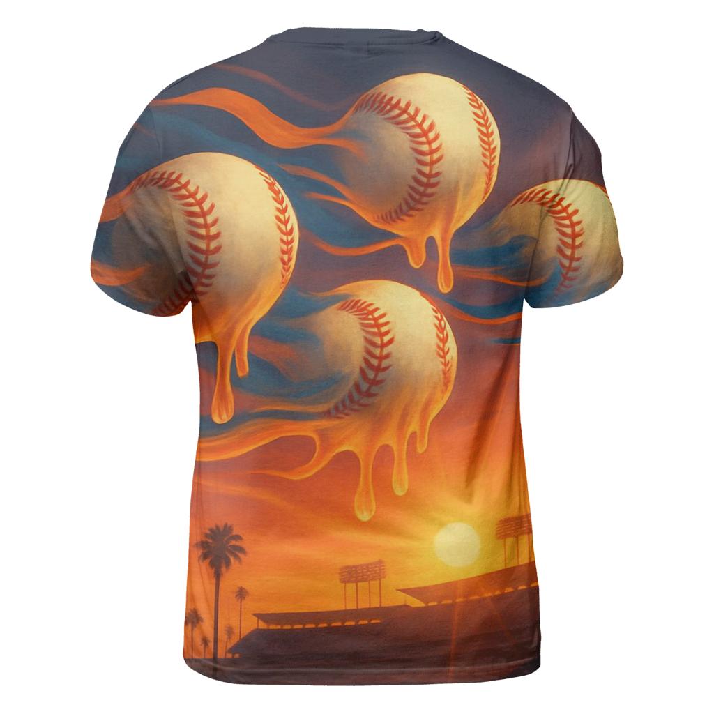 Sunset Seams vibrant all-over design tees
