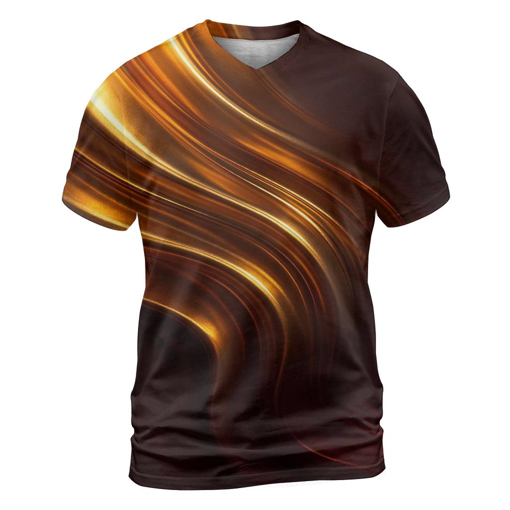 Gilded Twilight Cascade artistic all-over print tops