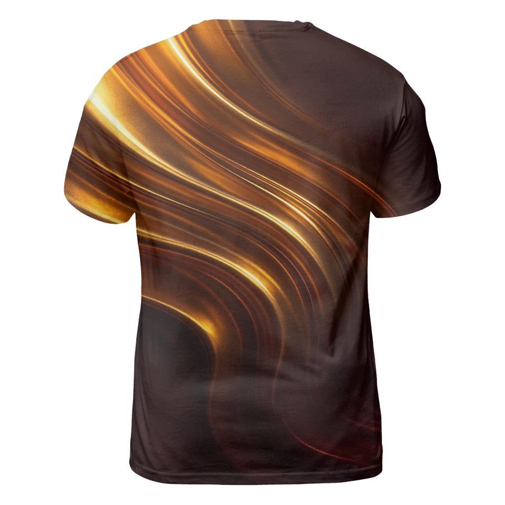 Gilded Twilight Cascade artistic all-over print tops