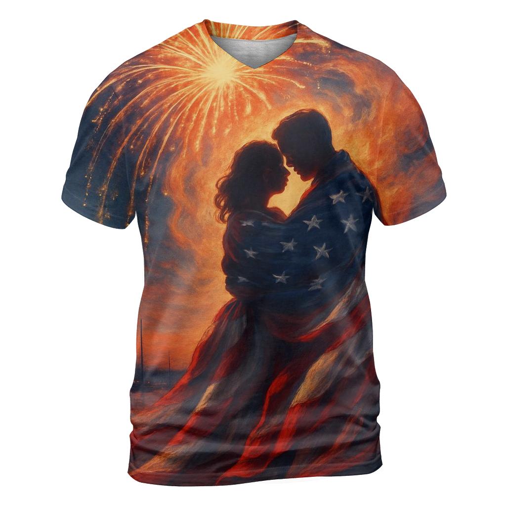 Firework Flag Embrace trendy printed shirt styles