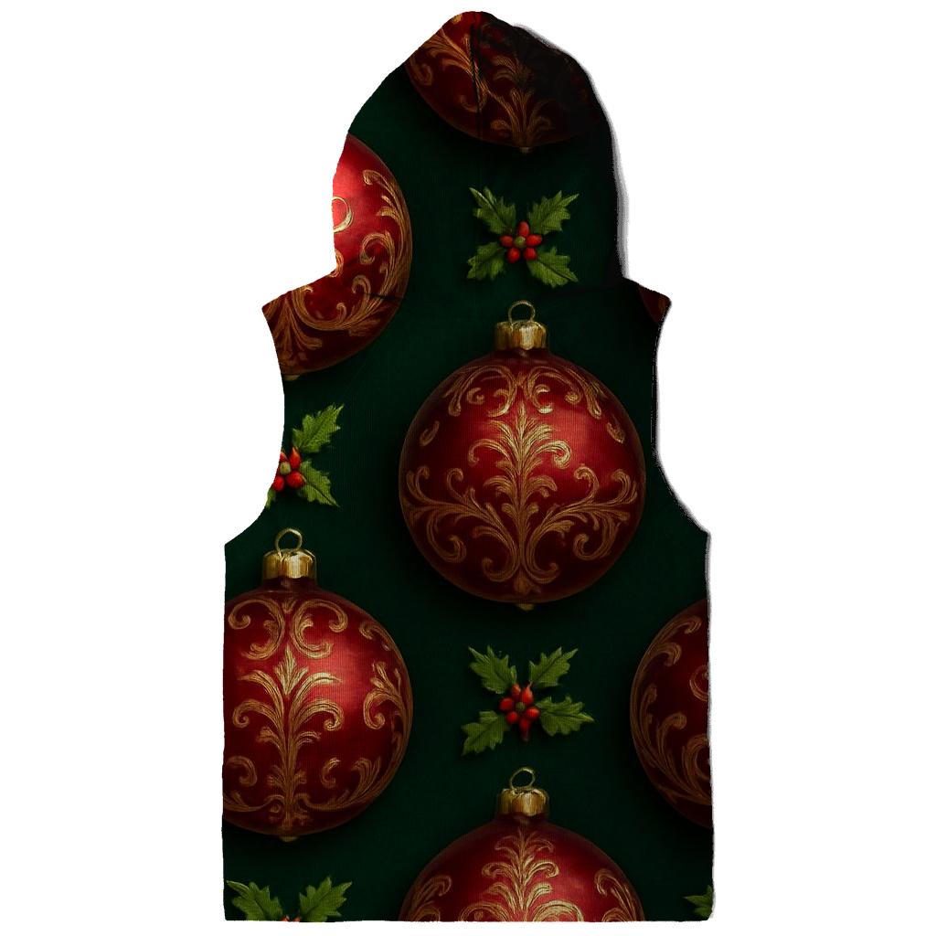 Crimson Ornament Grid On Dark Green Background hoodie designs