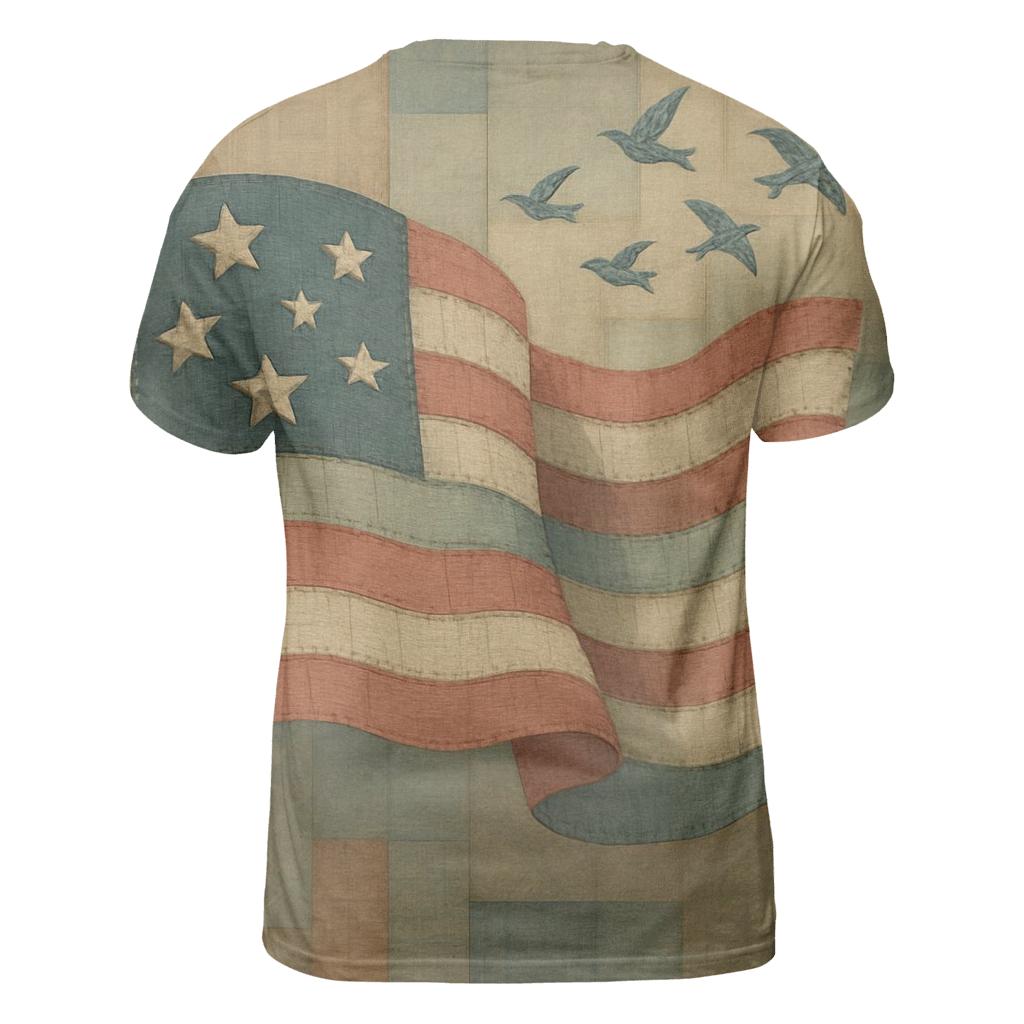 Abstract Patchwork Republic trendy printed shirt styles