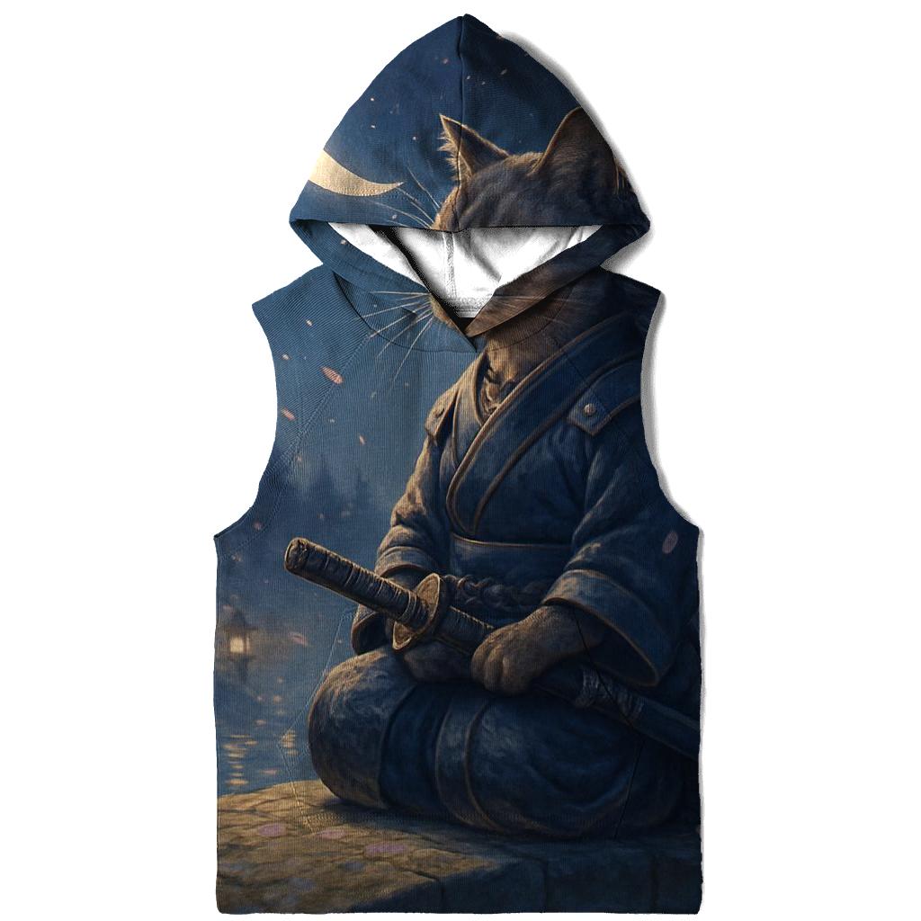 Starlit Samurai Cat designer hoodies