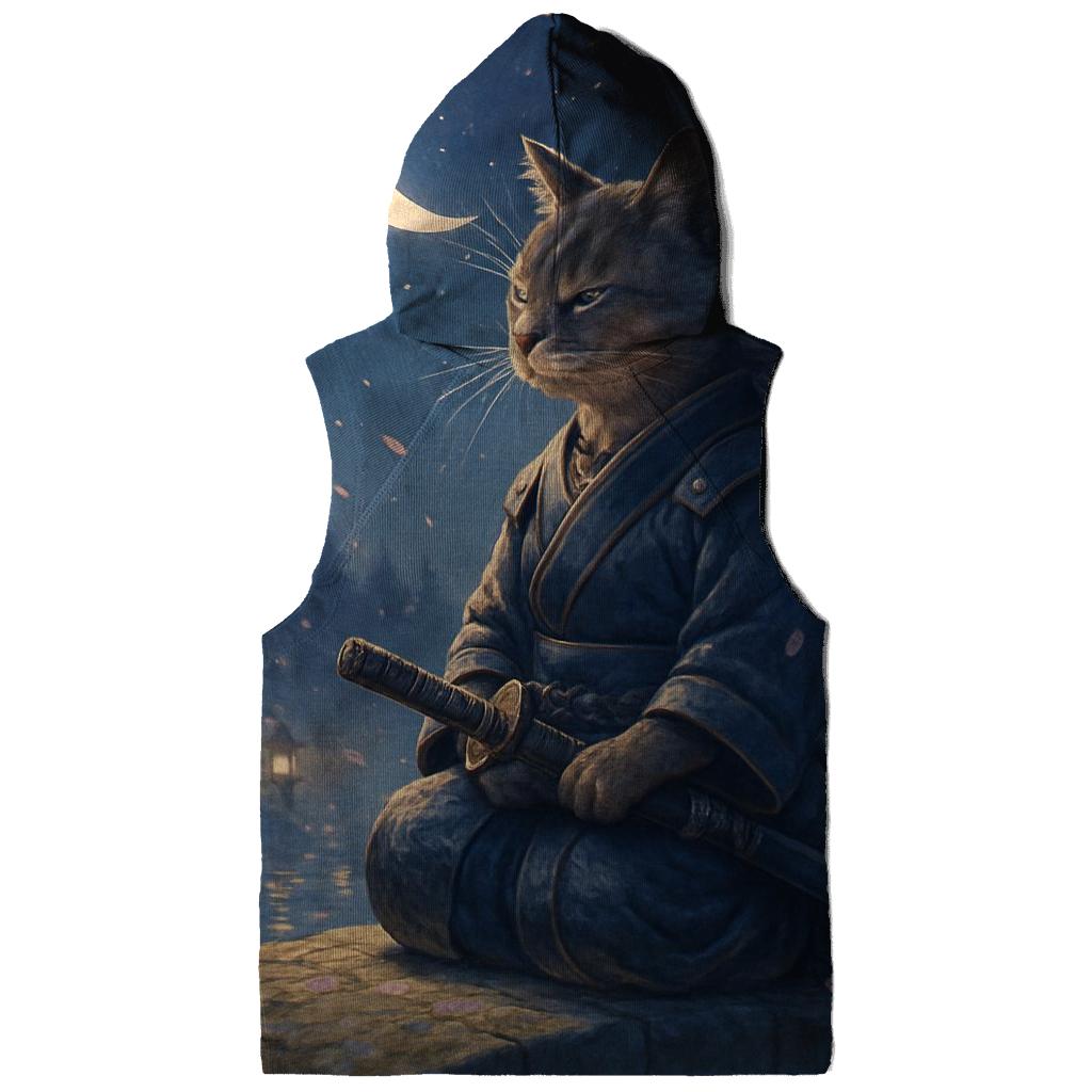 Starlit Samurai Cat designer hoodies