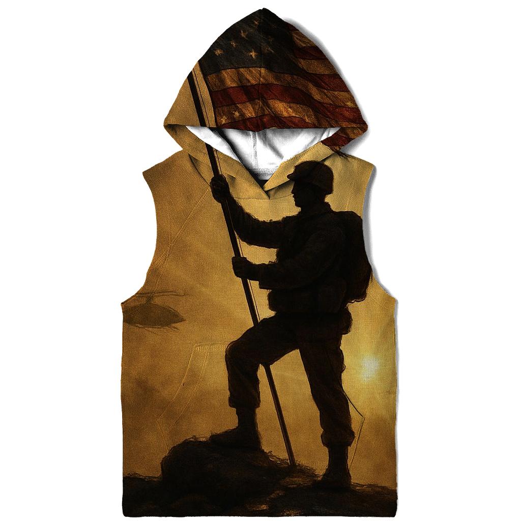 Dawn Sentinel Flag embroidered hoodies