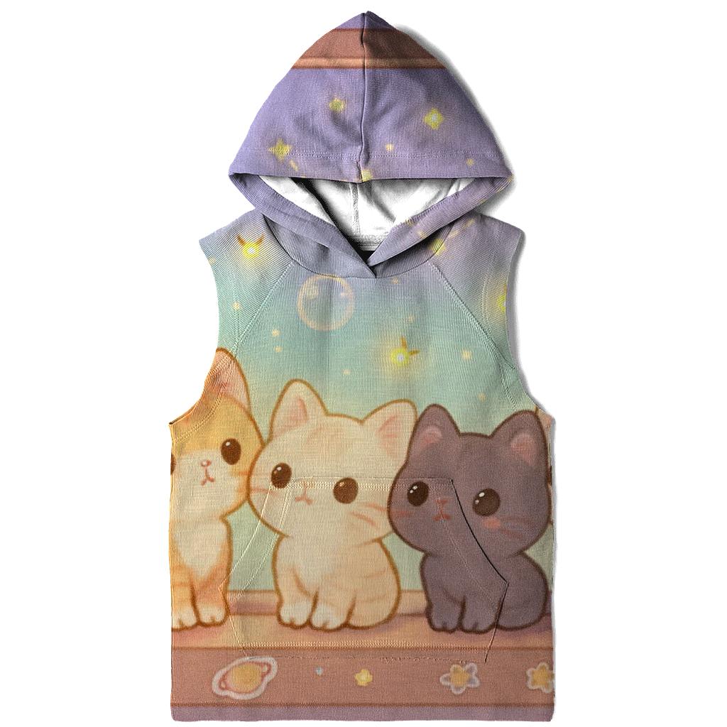 Stargazer Window Kittens printed hoodies
