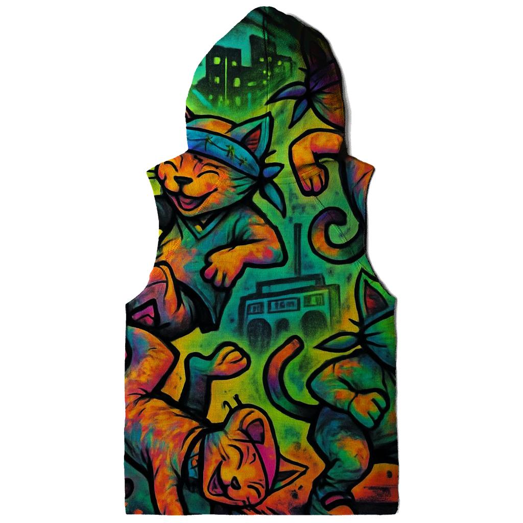 Graffiti Block Party Cats lightweight hoodies