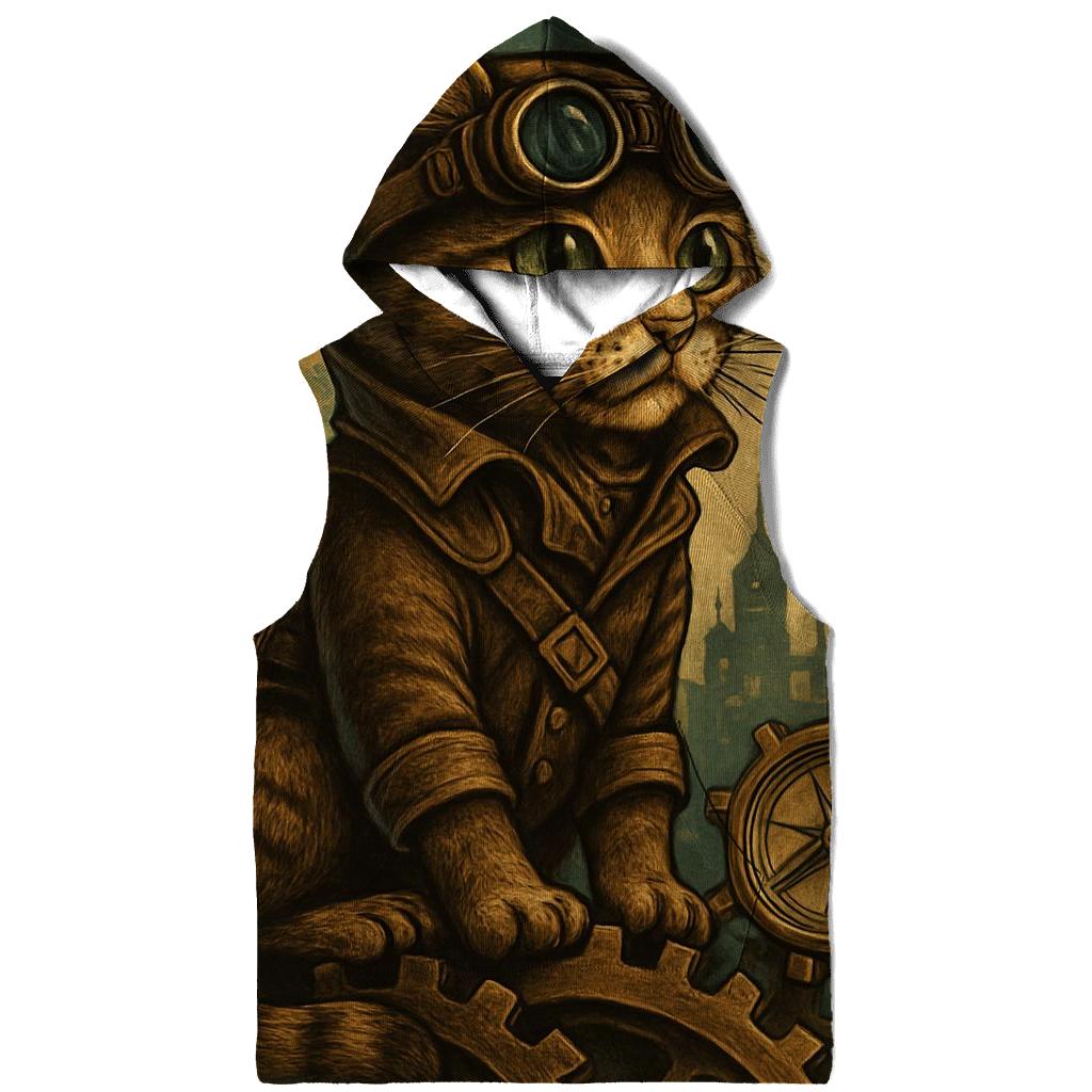 Clockwork Explorer Cat graphic hoodies