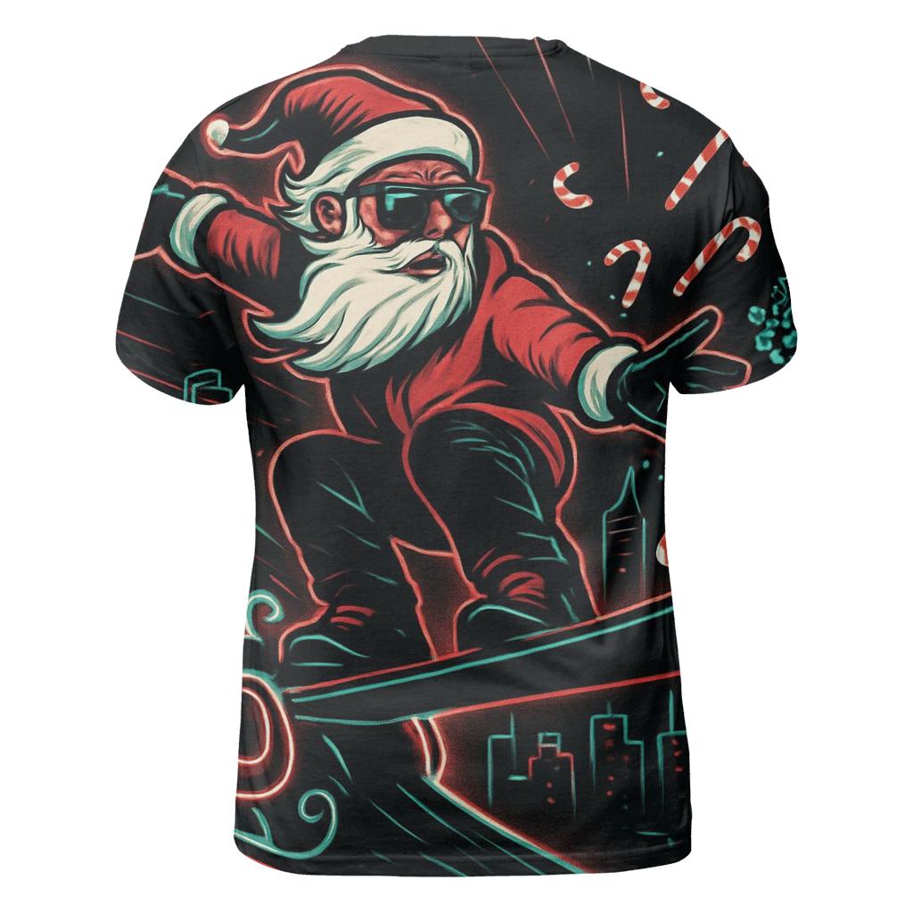 Streetwise Sleigh Rider Santa artistic all-over print tops
