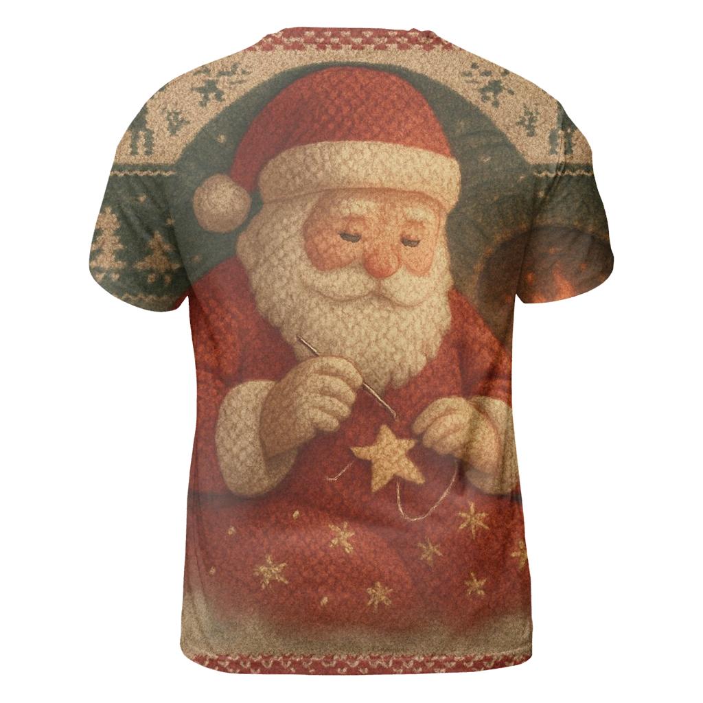 Patchwork Knitted Santa statement graphic shirts