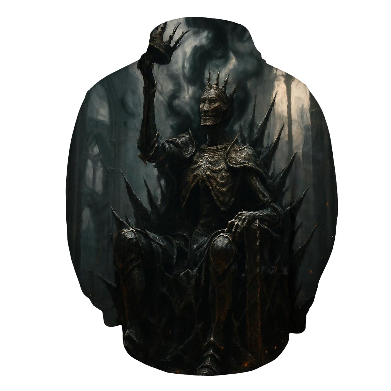 Ashen Throne Of The Skeleton King embroidered hoodies