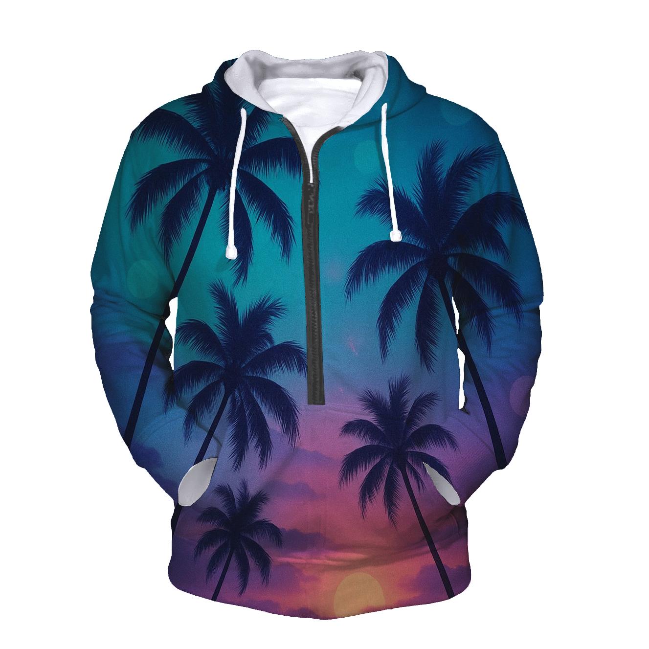 Aurora Palms At Twilight hoodie designs