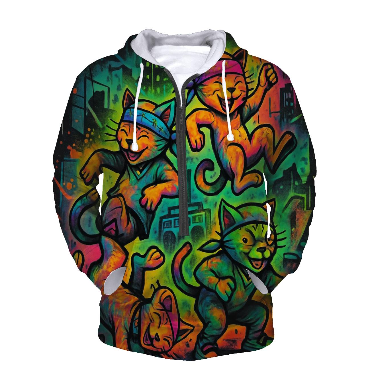 Graffiti Block Party Cats heavyweight hoodies