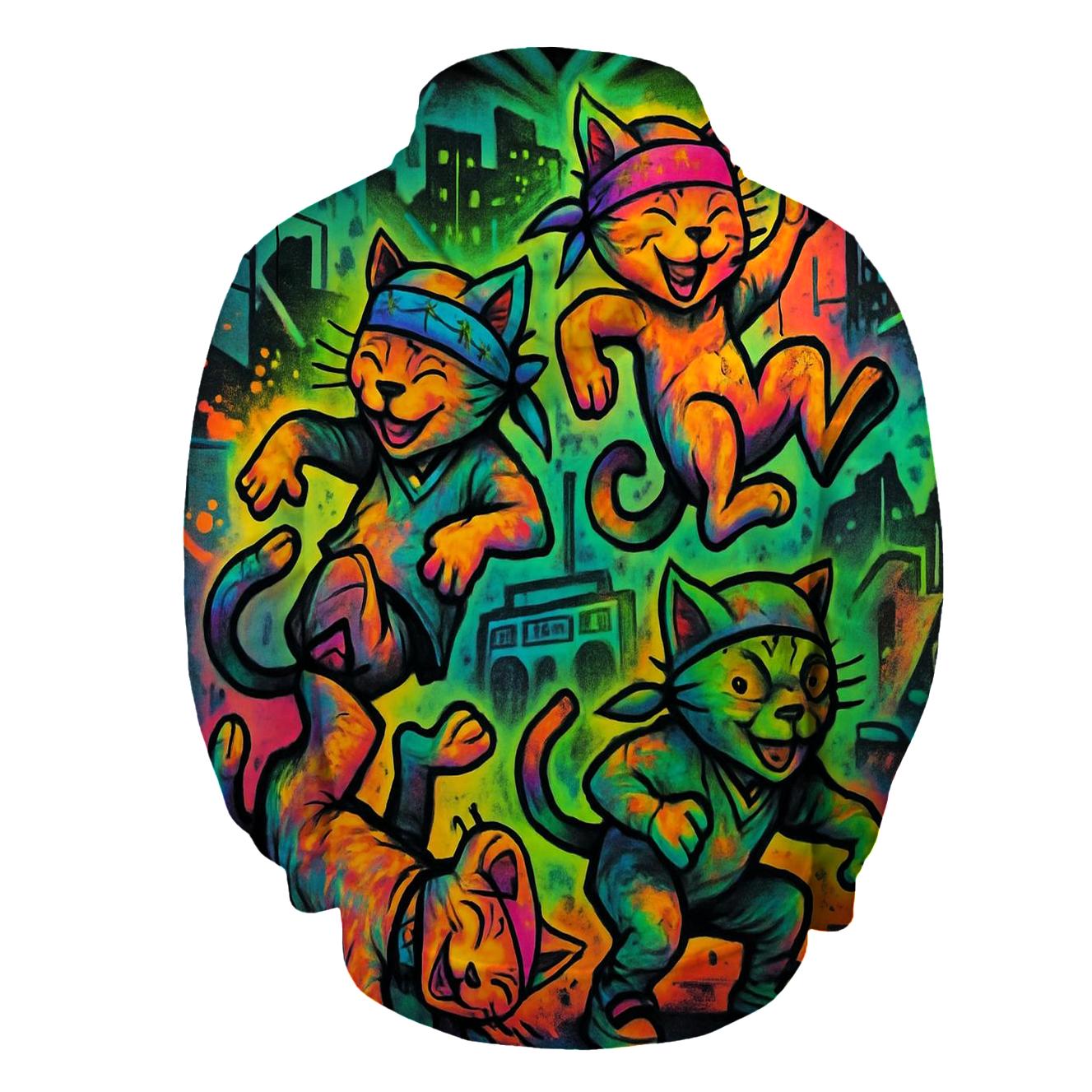 Graffiti Block Party Cats heavyweight hoodies