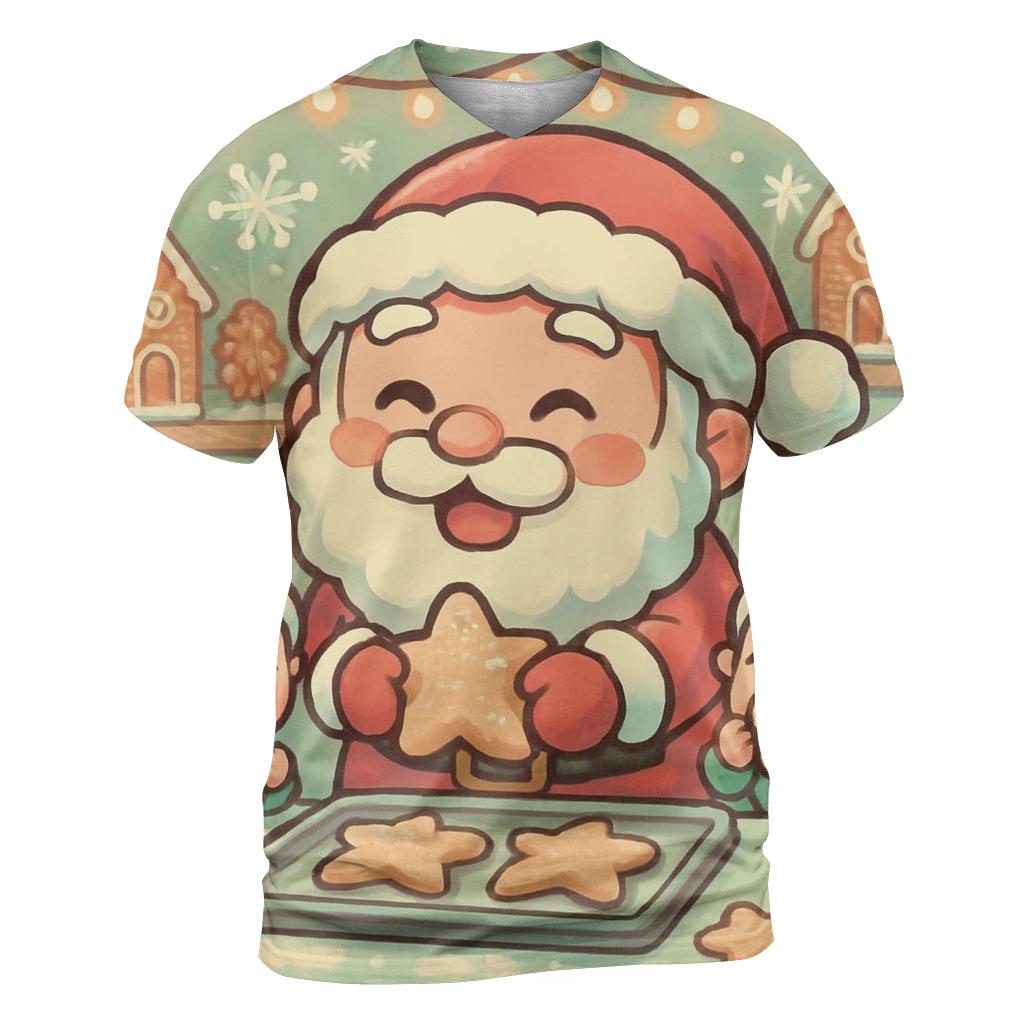 Chibi Cookie Chef Santa unique graphic print tees