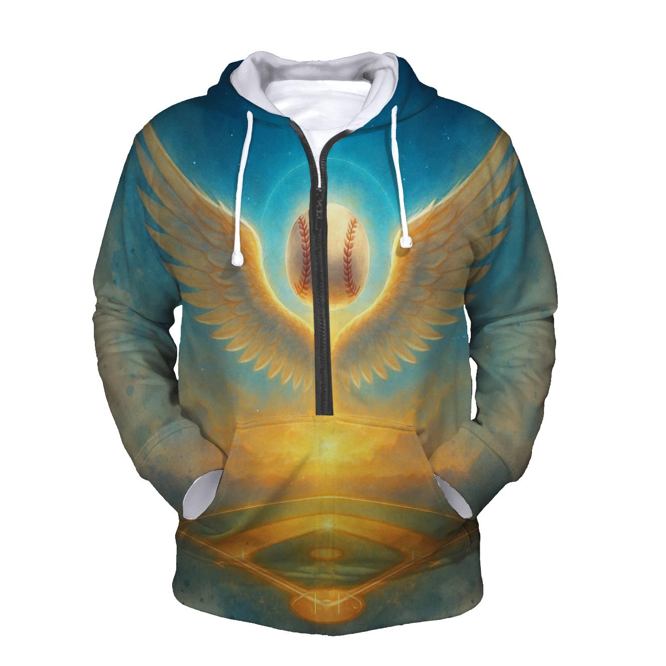 Sky Blue Winged Diamond lightweight hoodies