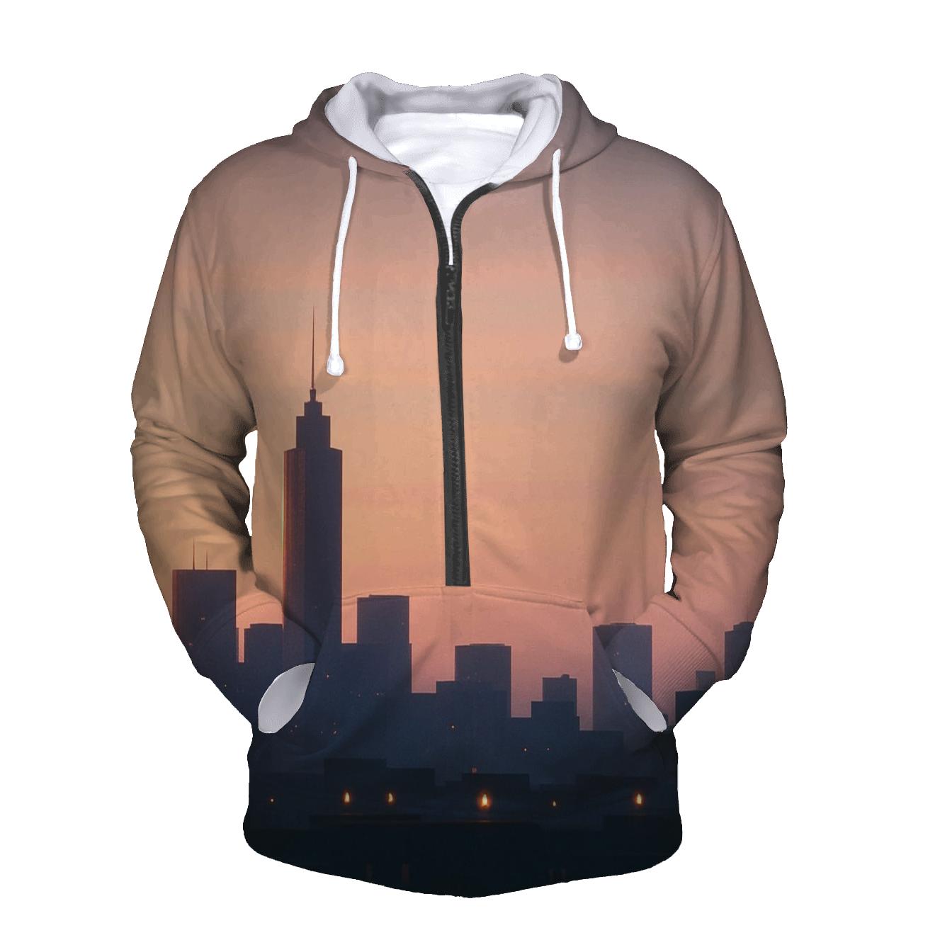 Lantern Skyline Golden Hour zip-up hoodies