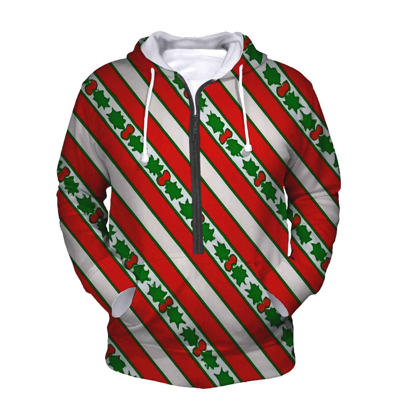 Candy Cane Stripe Chevron On White Background lightweight hoodies