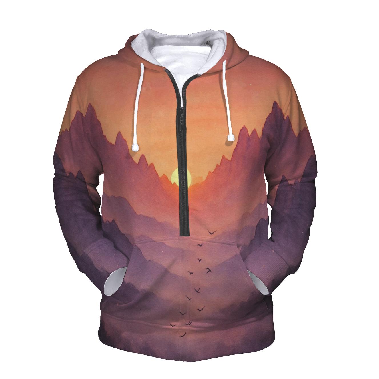Velvet Cliffside Reverie premium hoodies
