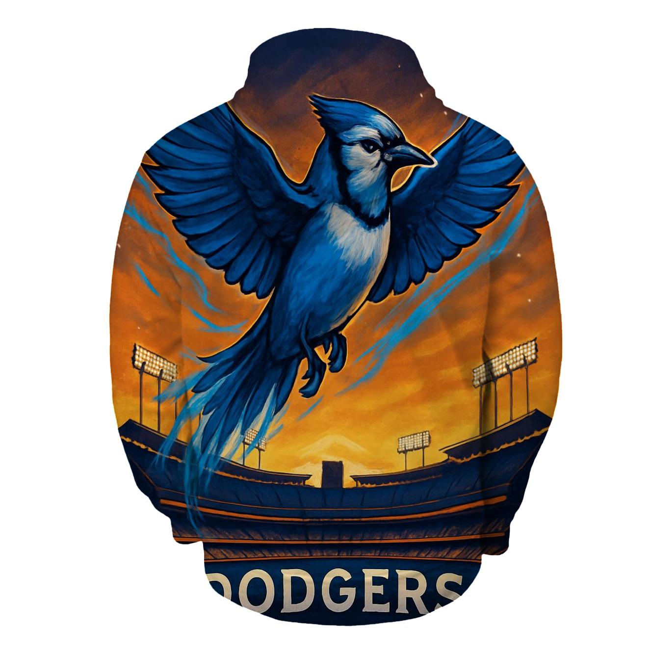 Dove Over Dodger Field graphic hoodies