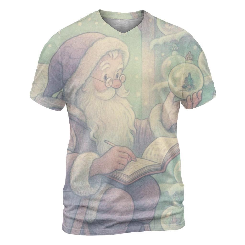 Frostbound Librarian Santa unique graphic print tees