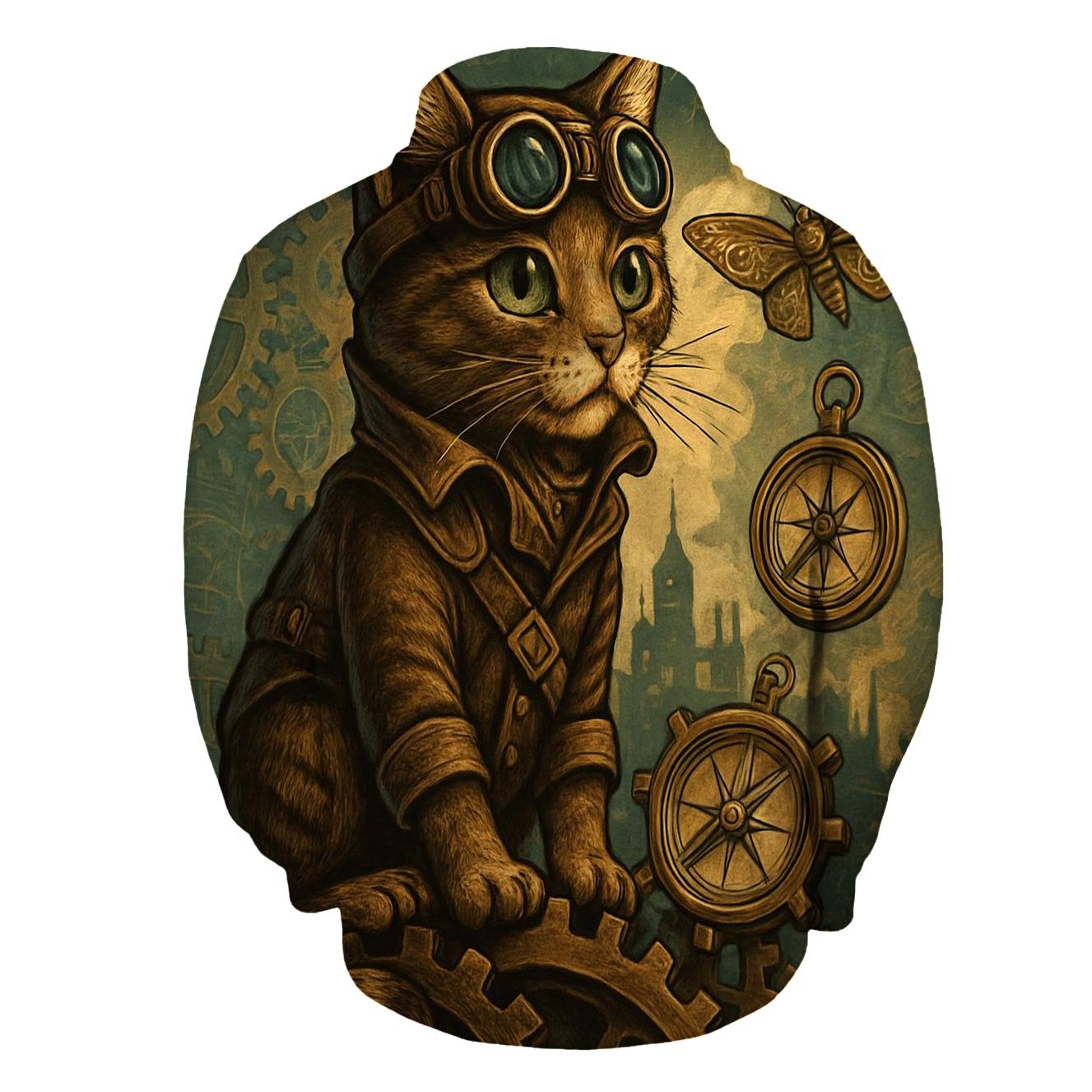 Clockwork Explorer Cat lightweight hoodies