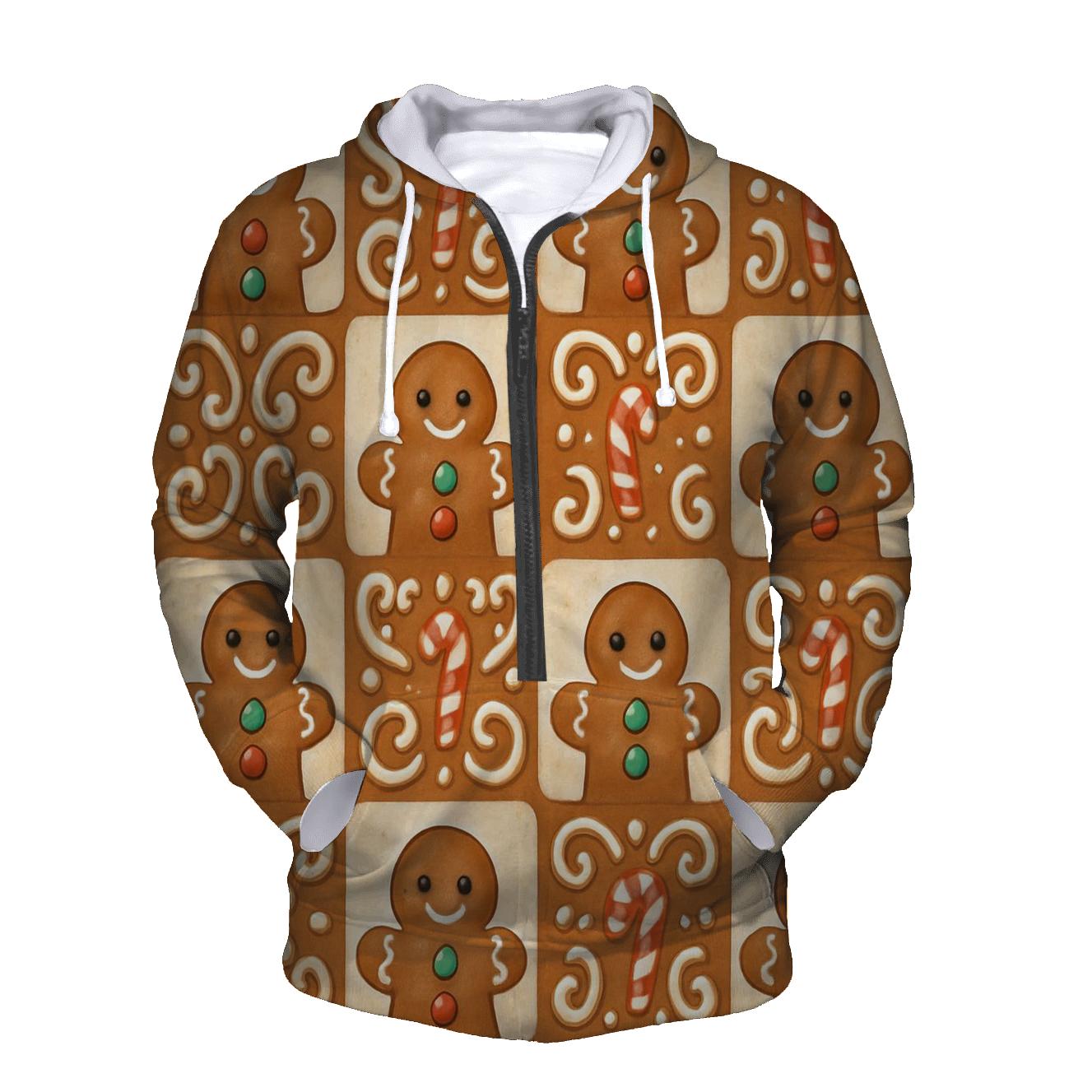 Gingerbread Man Tile On Cream Background hoodie trends