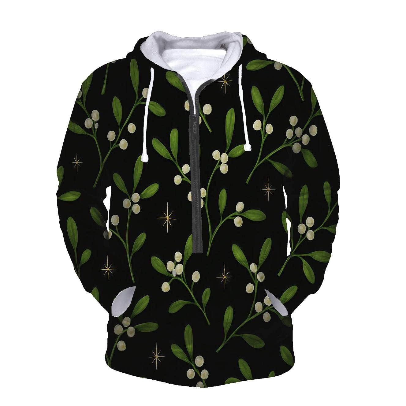 Mistletoe Rhythm Scatter On Black Background hoodies fashion