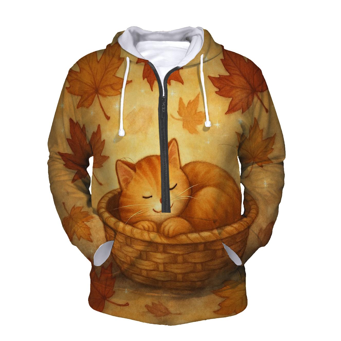 Maple Leaf Dream Cat lightweight hoodies