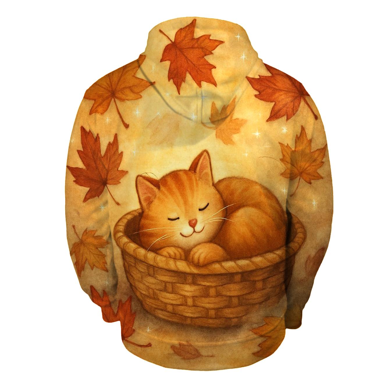 Maple Leaf Dream Cat lightweight hoodies