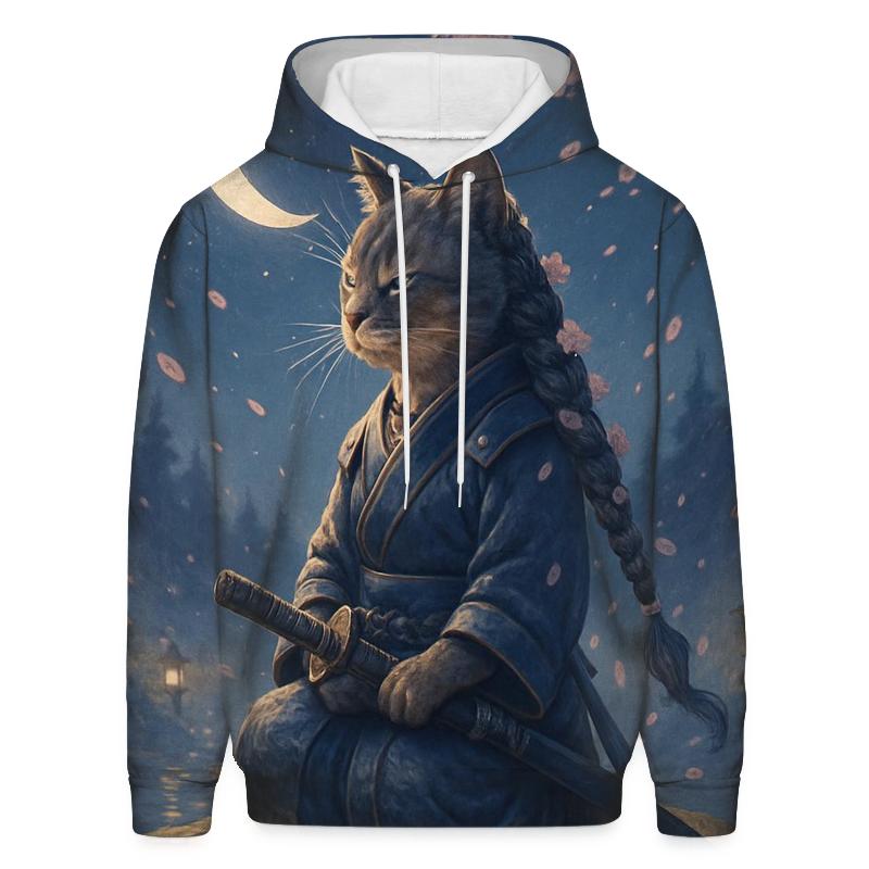 Starlit Samurai Cat graphic hoodies