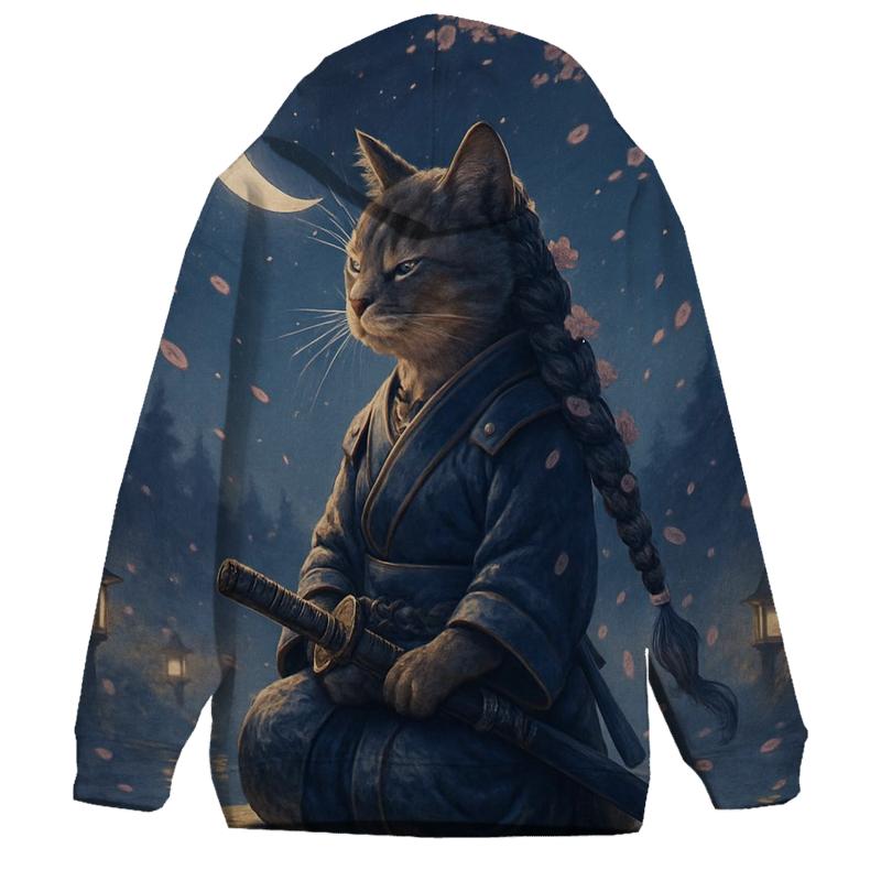 Starlit Samurai Cat graphic hoodies