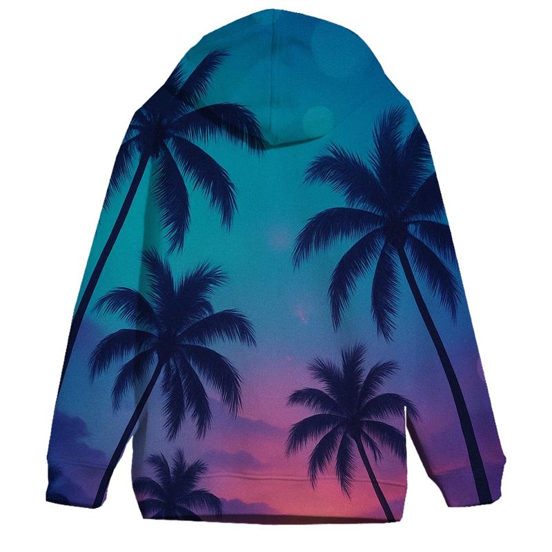 Aurora Palms At Twilight embroidered hoodies