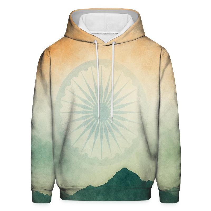 IndiaWatercolorHorizon embroidered hoodies