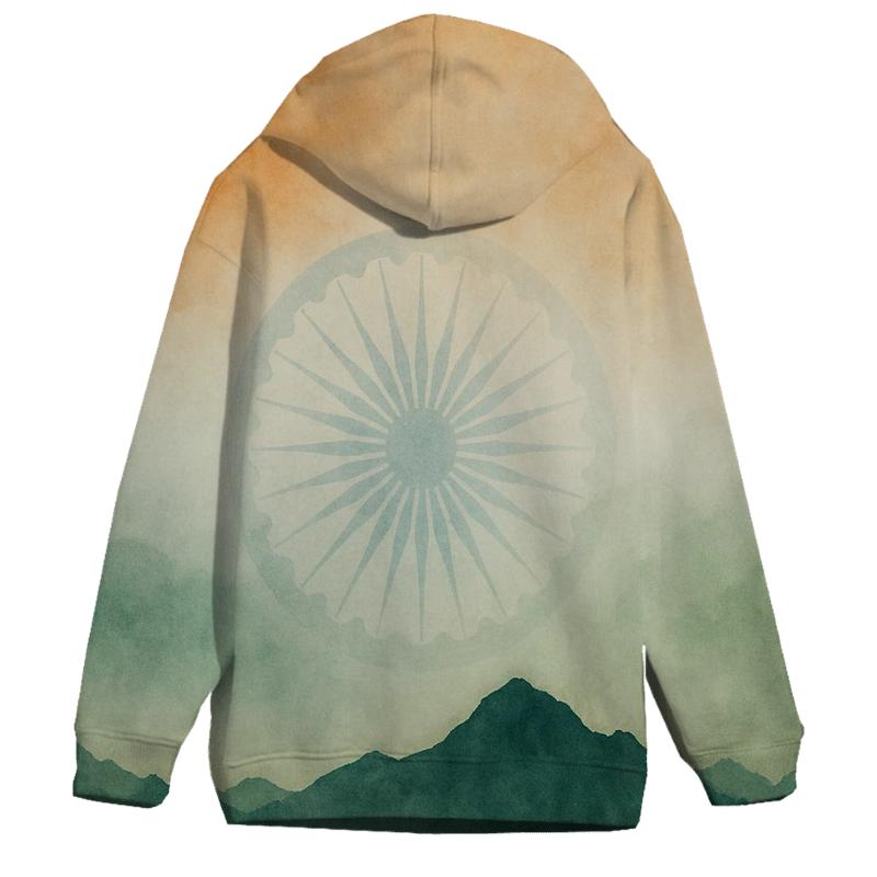 IndiaWatercolorHorizon embroidered hoodies