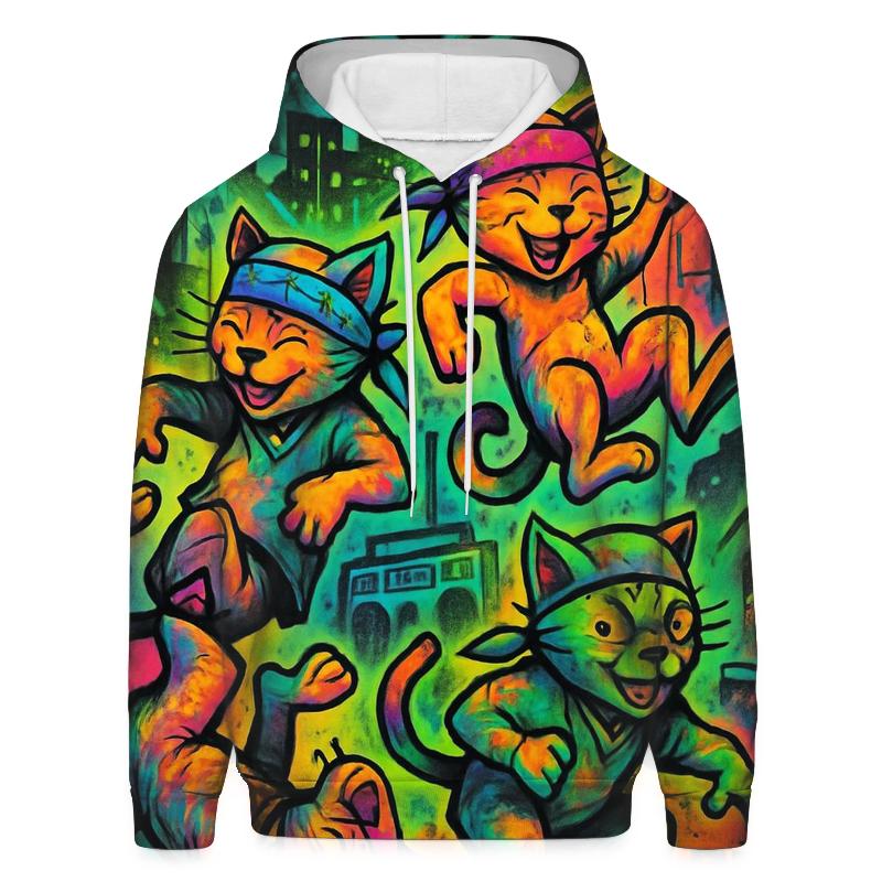 Graffiti Block Party Cats premium hoodies