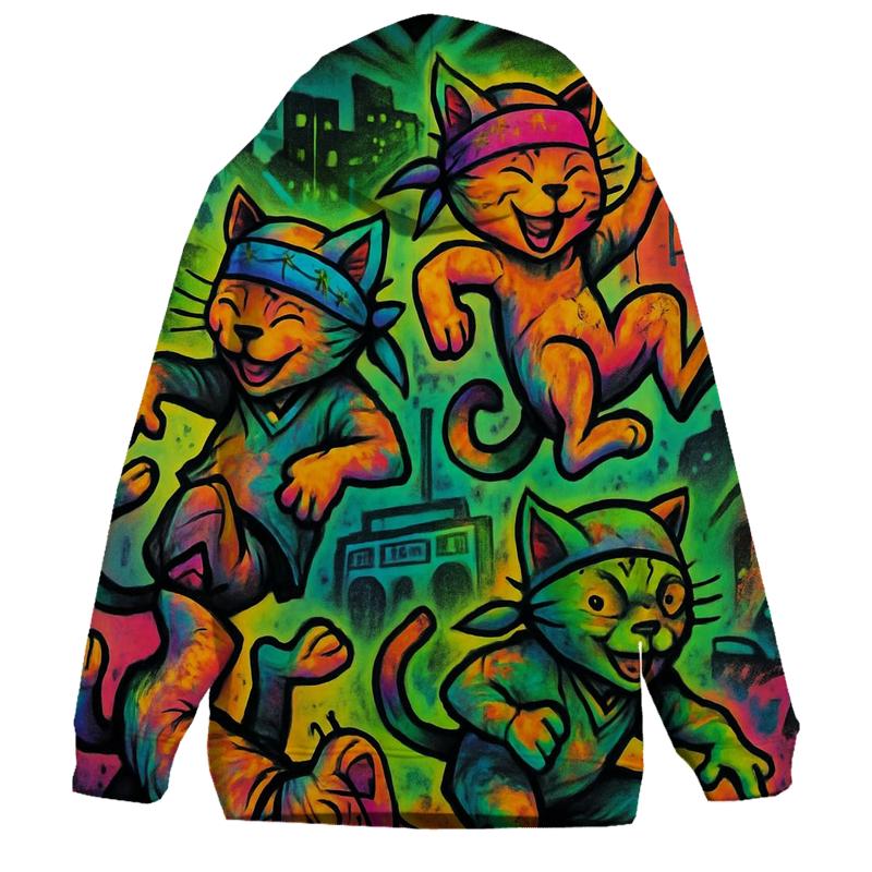 Graffiti Block Party Cats premium hoodies