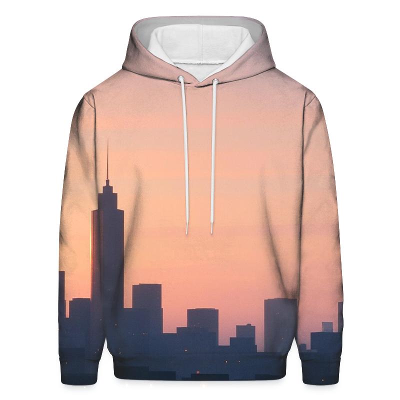 Lantern Skyline Golden Hour graphic hoodies